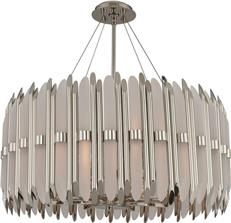 Pendant Light KALCO MASSINA Modern Contemporary Angled 8-Light Frosted Polished