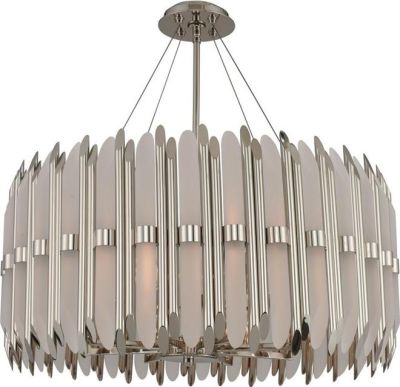 Pendant Light KALCO MASSINA Modern Contemporary Angled 8-Light Frosted Polished