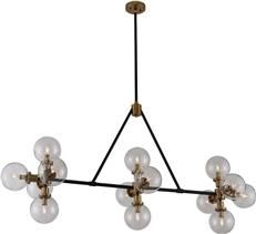 Island Pendant Light KALCO CAMEO Mid-Century Modern 14-Light Brushed Pearlized