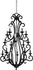 Pendant Light KALCO SANTA BARBARA Gothic 15-Light Tortoise Shell Wrought Iron
