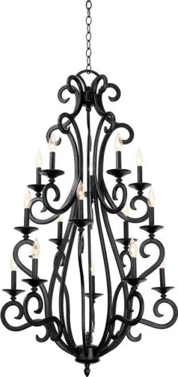 Pendant Light KALCO SANTA BARBARA Gothic 15-Light Tortoise Shell Wrought Iron