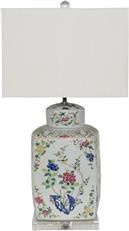 Table Lamp Chinoisery Floral Cylinder Tea Jar Cylindrical Colors May Vary