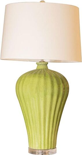 Table Lamp Shape May Vary Fluted Plum Vase Variable Lime Green Colors Ceramic