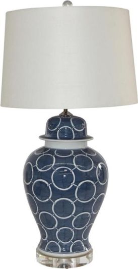 Table Lamp Circle Shape May Vary Temple Jar Variable Size Colors Indigo Blue
