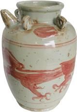 Pot Dragon Coral Red Pink Ceramic Handmade Hand-Crafted