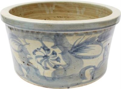 Pot SILLA Twisted Flower Blue Colors May Vary White Variable Ceramic Handmade