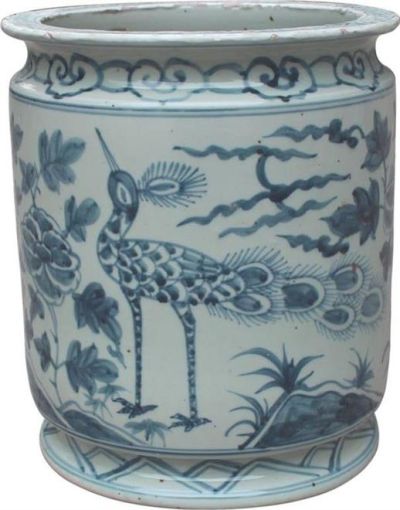 Pot Bird Colors May Vary Blue White Variable Ceramic Handmade Hand-