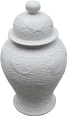 Temple Jar Vase Fish Colors May Vary White Variable Carved Handmade
