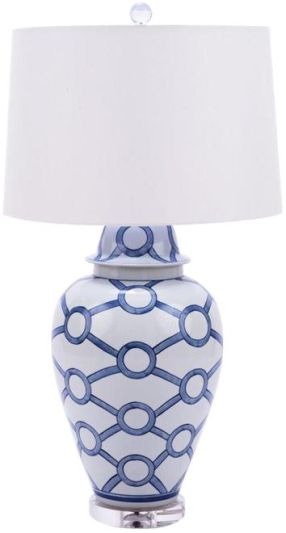 Table Lamp Crossing Circle Colors May Vary White Blue Variable Ceramic Shades