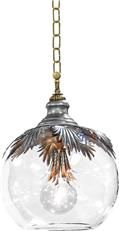 Pendant Light Bulbis Luna Bella Crystal Globe Leaves Brass Iron Hand-Painted