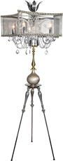 Floor Lamp Ilia Luna Bella 5-Arm Glass Chandelier Tripod Hand-Painted Pearl Iron