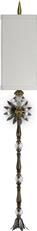 Sconce Wall Flaubert Rectangular Shade Iron Leaves Bronze Brass Crystal Linen