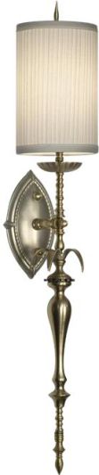Sconce Wall Nantys Luna Bella Solid Brass Cream Pleated Shade Handmade USA
