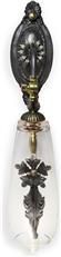 Wall Sconce Papillon Luna Bella Industrial 3-Light Hand-Brushed Gold Smoke Glass