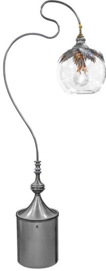 Floor Lamp Hangover Hand-Painted Distressed Platinum Pewter Iron Luna Bella