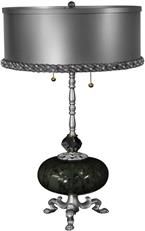Table Lamp Sinclair Luna Bella Hand-Blown Glass Iron Crystal Pewter Brass USA