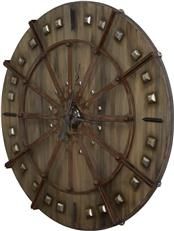 Wall Clock Medina Luna Bella Large Rust Wood Iron Bronze Handmade in the USA
