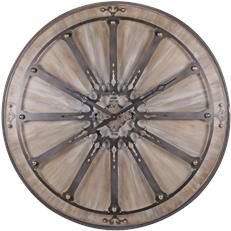 Wall Clock Medina Luna Bella Large Rust Wood Iron Bronze Handmade in the USA