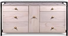 Dresser Ginger Luna Bella Suspended Glass Top Wood Drawers Metal Frame Handmade