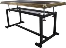 Workstation Quint Bar Table Industrial Graystone Wood Metal Luna Bella