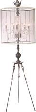 Floor Lamp Annika Suspended Glass Chandelier 5-Arm Cream Pearls Iron Luna Bella