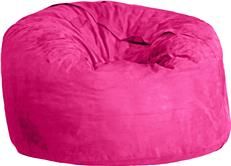 Nest Chair Lounge Round Rose Pink Microfiber Shredded Foam Spot Clean Air Dry