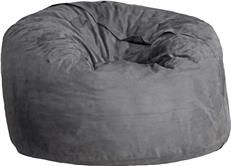 Nest Chair Lounge Round Charcoal Gray Shredded Foam Microfiber Spot Clean