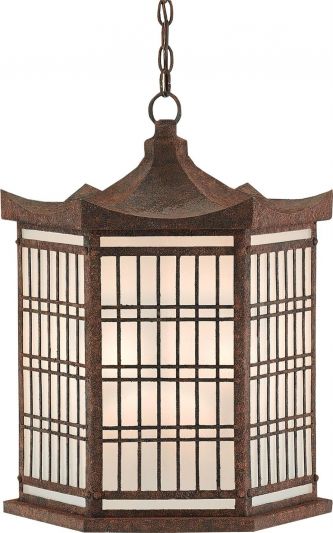 Lantern CURREY HIROSHI KOSHITAKA HOTEI Classic Chinese 3-Light Opaque Frosted