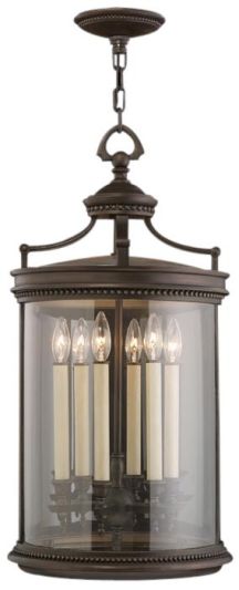 Lantern LOUVRE 6-Light Antiqued Bronze Hand-Blown Glass Candelabra E12 60W