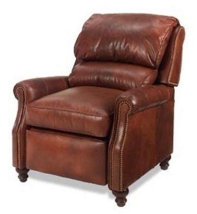 Leather Recliner Chair, Wood Hand-Crafted USA, Casual Style, Customize It!