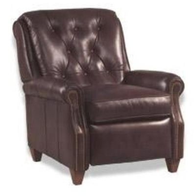 Leather Recliner Chair, Wood/Top Grain Leather Button Back, Hand-Crafted USA