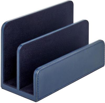 Letter Caddy Holder BUNGALOW 5 HUNTER Neo-Classical Navy Blue Micro-Suede
