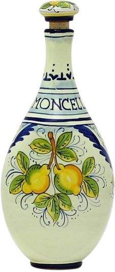 Limoncello Bottle Tuscan Italian Blue White/Cream Ceramic