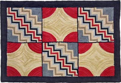 Rug Traditional Antique Camp Watauga 5x3 3x5 Multi-Color Cotton Burlap Back