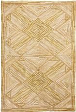 Rug Early American Camp Cross Bow 3x5 5x3 Gold Cotton Burlap Back Hand-Hooked