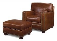Ottoman Wood Leather Removable Leg Hand-Crafted MK-289