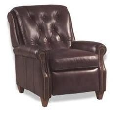 Leather Recliner Chair, Wood,Top Grain Leather Button Back, Hand-Crafted USA