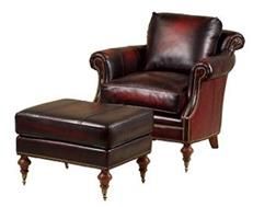 Ottoman Traditional Antique Oxblood Red Leather Poly Fiber Seat Fill Removable