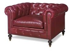 Chair Chesterfield Wood Leather Removable Leg Hand-Crafted MK-384