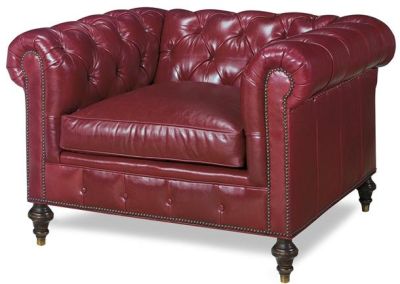 Chair Chesterfield Wood Leather Removable Leg Hand-Crafted MK-384