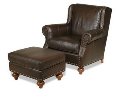 Ottoman Traditional Antique Avocado Poly Fiber Seat Fill Leather Hand-Crafted