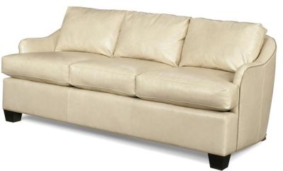 Chic Leather Sofa, Hand-Crafted 3-Seat, Top Grain Leather, Wood Frame