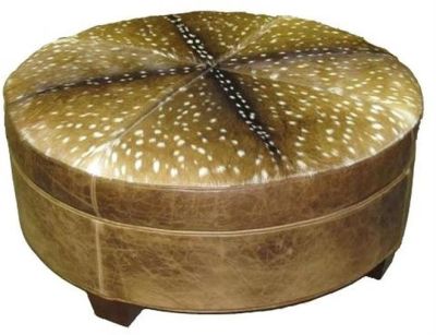 40 Ottoman Wood Leather Nailhead Trim Not Available Removable Leg Ha MK-552