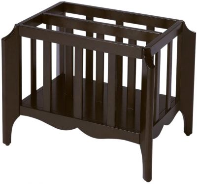 Magazine Basket Stand Chocolate Brown Distressed Oak Rubberwood