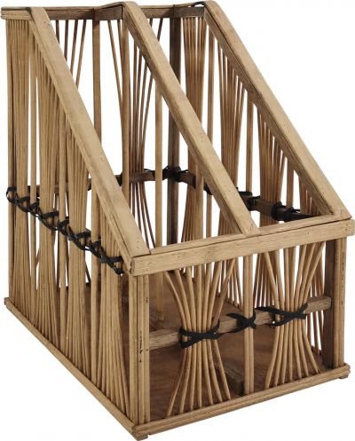 Magazine Rack Stand Contemporary Natural Brown Bamboo