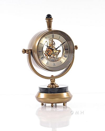 Mantel Clock 19th C Bright Annealed Brass Aluminum