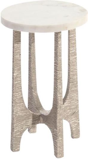 Martini Table Drinks JOHN-RICHARD LUPU Striated Nickel Cream Silver Marbl