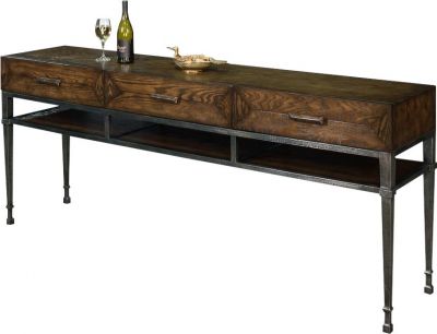 Media Console Entertainment Center SARREID SOHO Contemporary Burnt Brown Oak