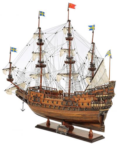 Model Ship Traditional Antique Wasa Wood Plank-on-Frame Construction