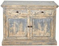 Storage Cabinet MIMI Distressed Antique Blue Reclaimed Pine Handmade